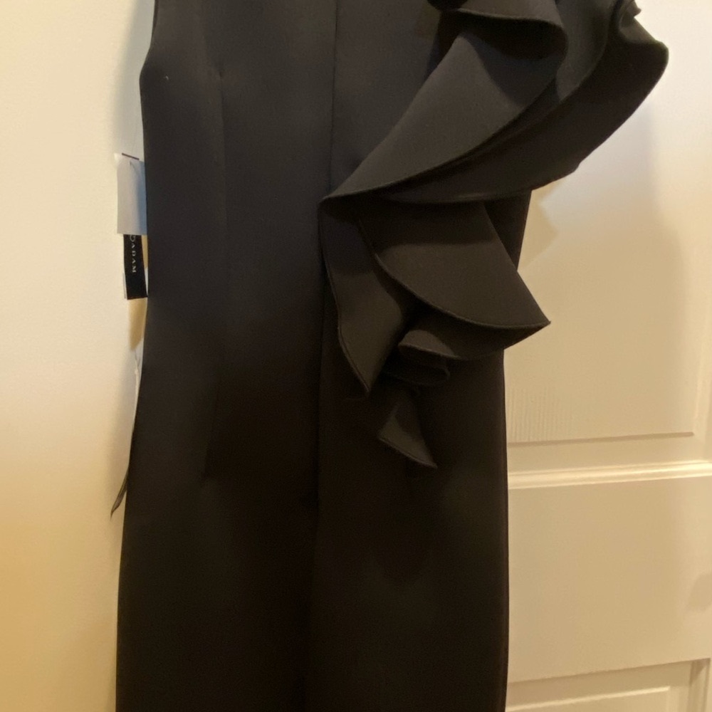 Betsy & Adam Sleek Black Ruffle Dress - Picture 2 of 5